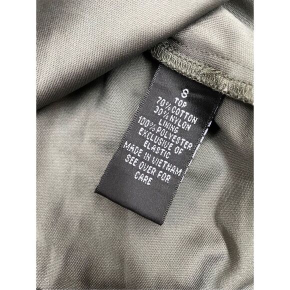 By & By Army Green Cold Shoulder Lace Blouse Size Small - Picture 6 of 8